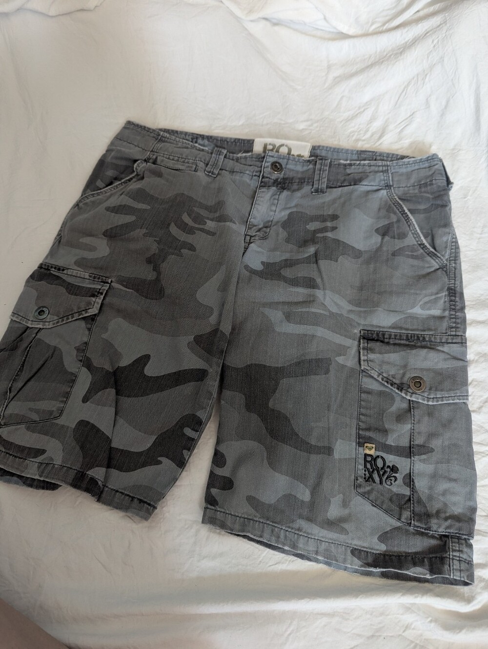 Roxy Islander Olive Green Cargo Shorts Junior Size 11 Cotton Utility Shorts
